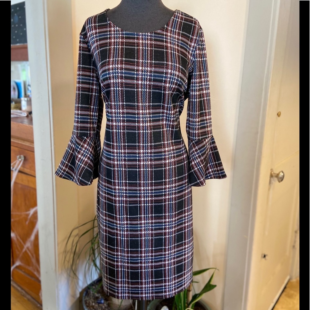 Checkered flannel print dress